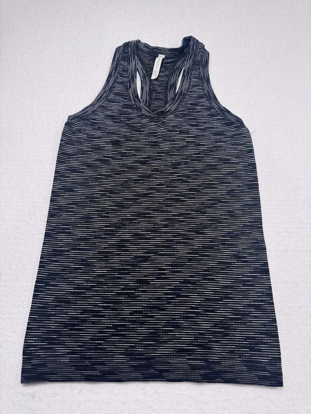 Athleta Momentum Seamless Racerback Tank Top Black White Space Dye XS